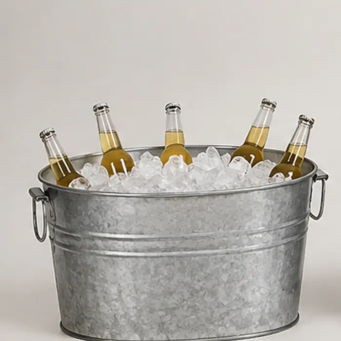 Galvanized metal party tub
